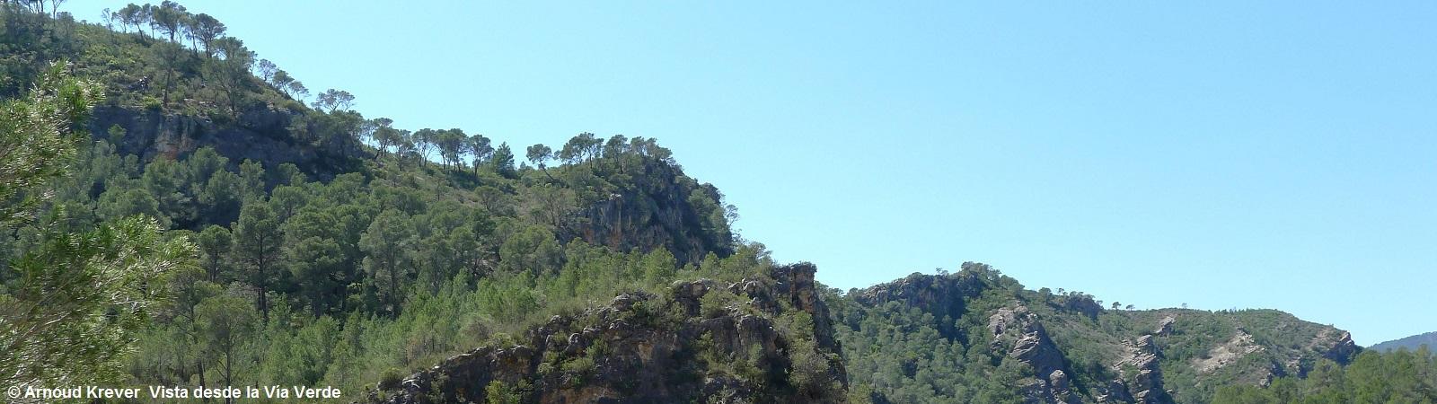 17Ebro (441) Via Verde, uitzicht op beboste berghellingen