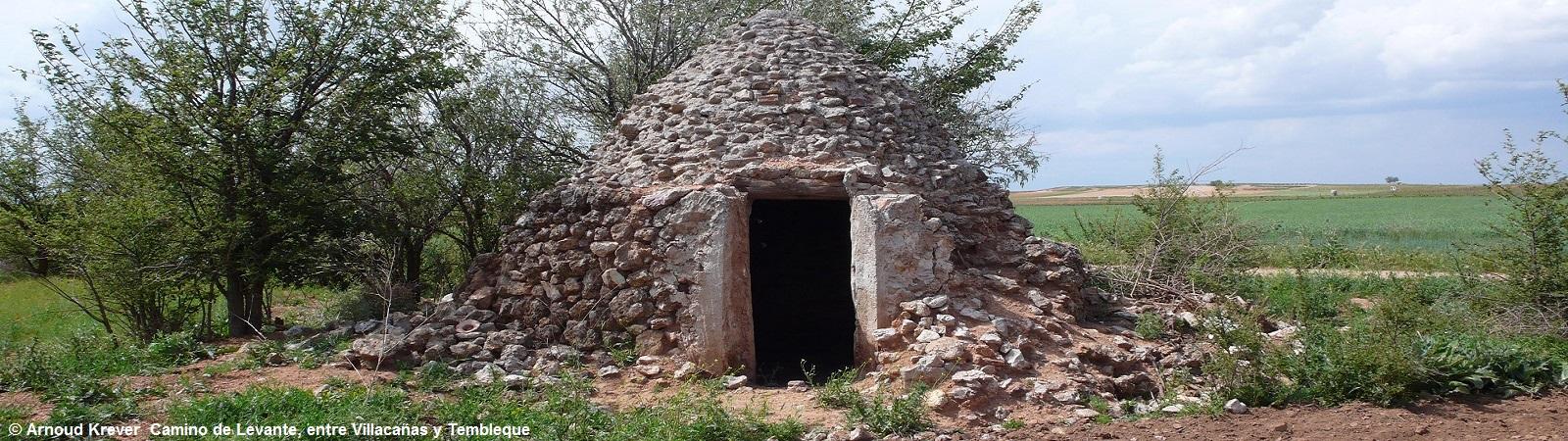 Levante (981) Tussen Villacañas en Tembleque, eivormige stenen hut op km 13,7
