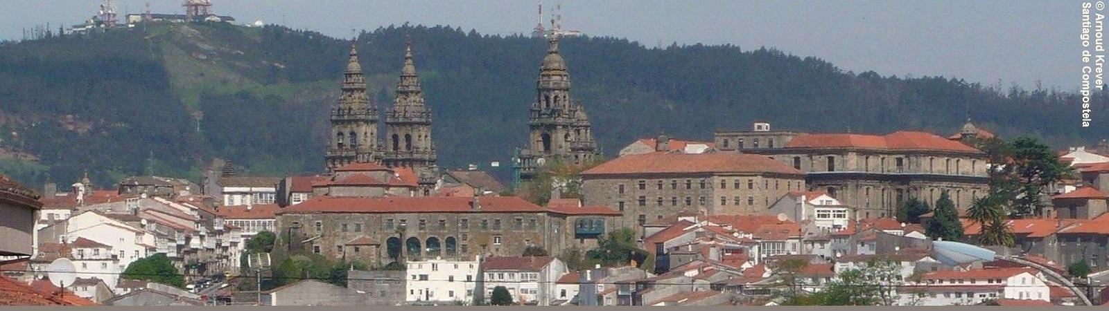 GranadaS 1390 Santiago de Compostela, de kathedraal is te zien