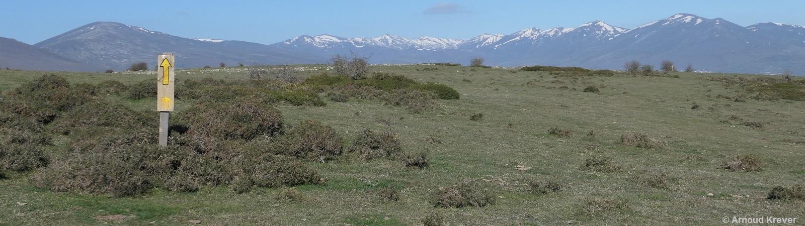 22Olv (438) Op de bergrug een Alpenweide, volg de pijlen